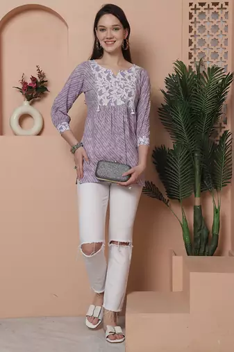 women's pure cotton foil printed tunic