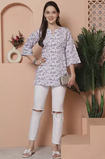 women's cotton jaipuri printed tunic