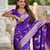 Purple Banarasi Floral silk blend Saree