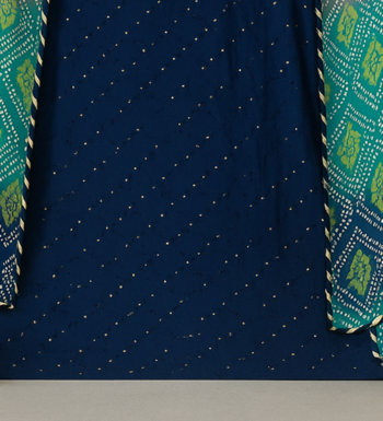 Cotton blend self weaving suit with bandhej print dupatta 4