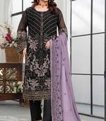 Black embroderied with beads velvet salwar suit