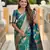 Emerald Green Banarasi Floral silk blend Saree