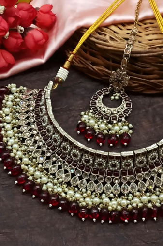 Red  designer function wear heavy jewellery collection