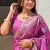 Mauve Banarasi Floral silk blend Saree