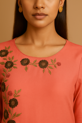 Silk blend kurta with banarasi silk dupatta 3