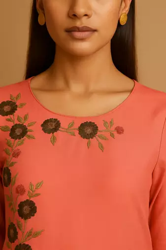 Silk blend kurta with banarasi silk dupatta
