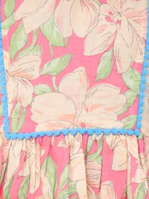 Pink printed cotton kurti and sharara with bow-clip for girls 4