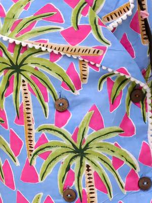 Blue printed cotton top and shorts for girls 4