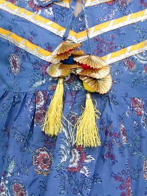 Blue printed cotton kurti and sharara for girls 4