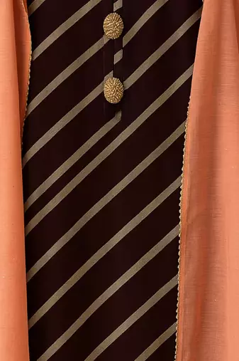 Chanderi self zari lehariya kurta with cotton blend dupatta