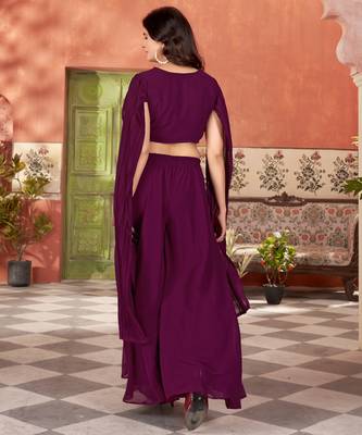women blooming georgette sequence embroidery work Black kurta set 2