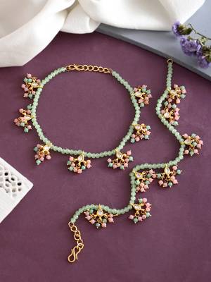 Gold-plated pearls anklet 2