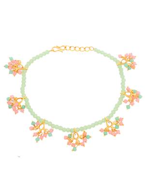 Gold-plated pearls anklet 4