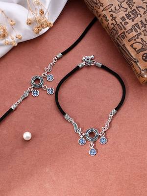 Set of 2 silver-plated anklets 2