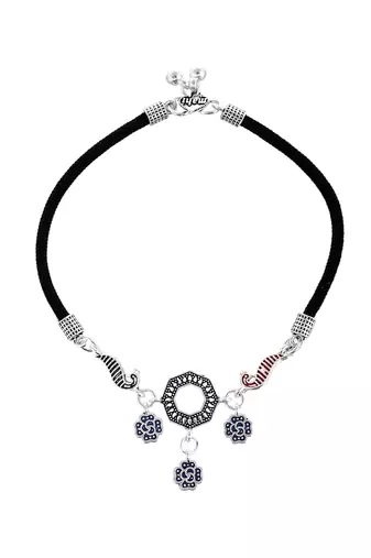 Set of 2 silver-plated anklets