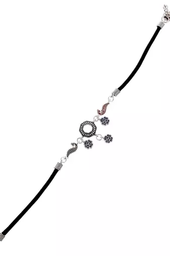Set of 2 silver-plated anklets