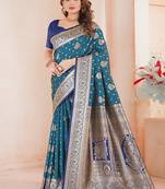 women rama traditional art silk saree comes with matching blouse