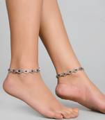 Hamsa beaded black thread anklet