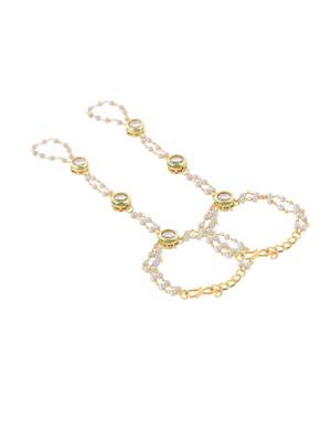 Gold-plated kundan anklet 3