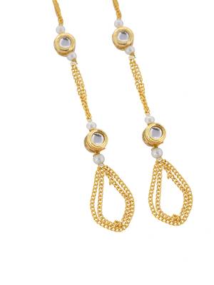 Gold-plated kundan anklet 4