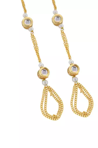 Gold-plated kundan anklet