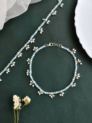Gold-plated pearls anklet 2