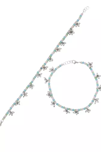 Gold-plated pearls anklet