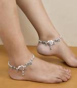 Silver-plated enamelled anklets