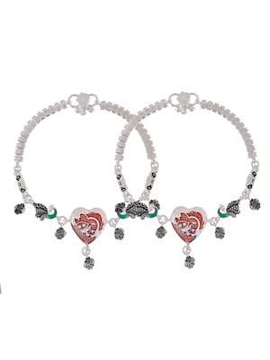 Silver-plated enamelled anklets 3