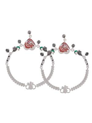 Silver-plated enamelled anklets 4