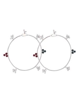Silver-plated artificial stones anklet 3