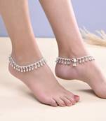Silver-plated anklet