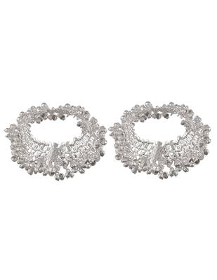 Set of 2 silver-plated ghungroo anklets 4