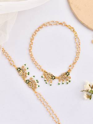 Gold-plated pearls anklet 2