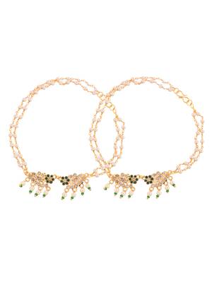 Gold-plated pearls anklet 4