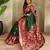 Green Silk Blend sarees with zari weaves contrast pallu & designer border