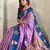 Lavender dual tone silk sarees with zari weaves contrast pallu & designer border