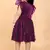 Purple super net embroidered sequins work dress for girls