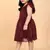 Maroon super net embroidered sequins work dress for girls
