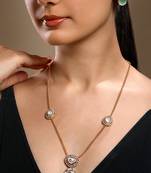 gold plated green stone necklace set