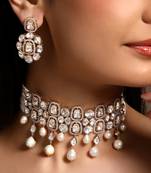  gold plated choker necklace set