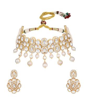  gold plated choker necklace set 4
