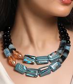  gold plated Blue stone multicolor necklace