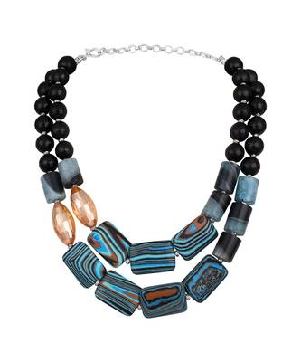  gold plated Blue stone multicolor necklace 3