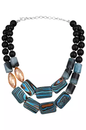  gold plated Blue stone multicolor necklace