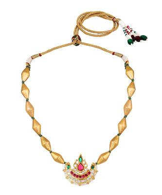 gold plated multicolor choker necklace set 4