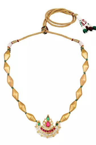 gold plated multicolor choker necklace set