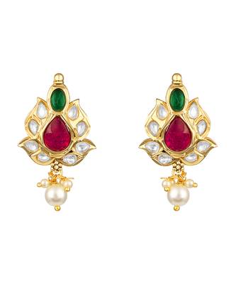 gold plated multicolor choker necklace set 5