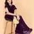 Purple georgette plain pre stitched saree with stitched blouse for girls