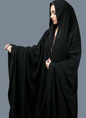 Premium Irani or Iraqi Chadar or Abaya Nida Plain Black Open 2